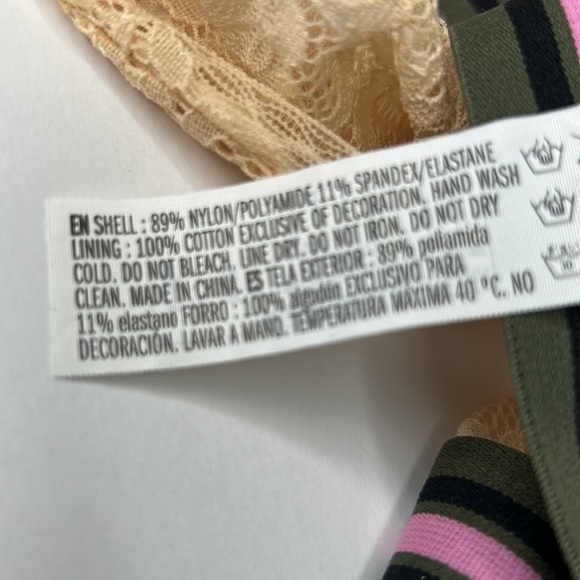 Forever 21 Beige Lace With Sporty Stripe‎ Elastic Waistband Panties Sz M NWT - Picture 12 of 15